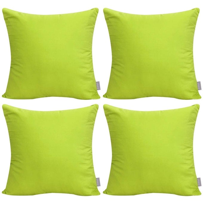 4PACK 100 COTTON COMFORTABLE SOLID DECORATIVE THROW PILLOW CASE SQUARE CUSHION COVER PILLOWCASE SUBLIMATION BLANK PILLOW COVERS SPRING DIY THROW PILLOWCASES18X18INCH45X45CMLIGHT GREEN