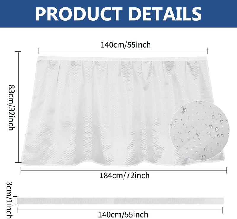 Waterproof floor-type sink curtain non-perforated self-adhesive 55 x 32 inch white sink curtain - Image 2