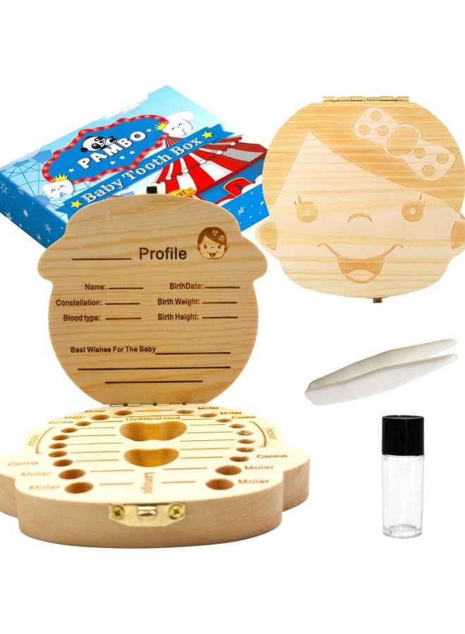 PEAK Wooden Boy And Girl Tooth Storage Box Kidsren's Tooth Box Souvenir Lanugo Umbilical Cord Collection Box Deciduous Tooth Storage House - Image 3