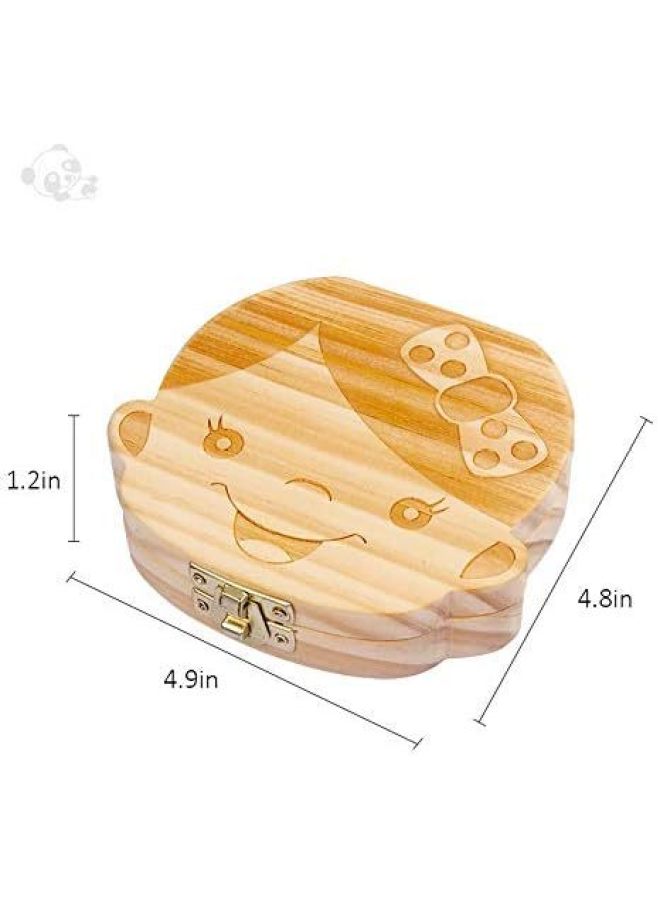 PEAK Wooden Boy And Girl Tooth Storage Box Kidsren's Tooth Box Souvenir Lanugo Umbilical Cord Collection Box Deciduous Tooth Storage House - Image 1