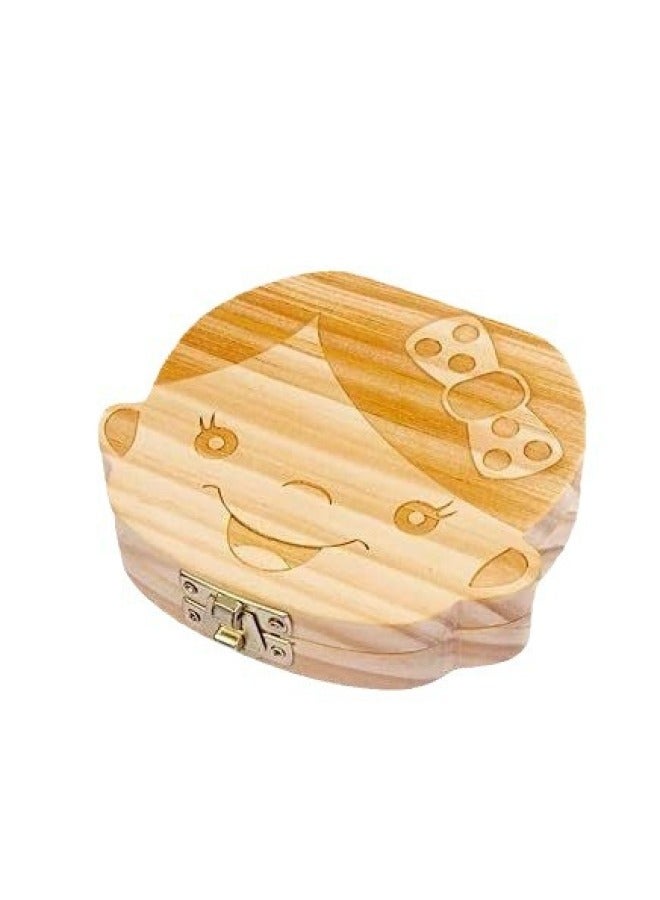 PEAK Wooden Boy And Girl Tooth Storage Box Kidsren's Tooth Box Souvenir Lanugo Umbilical Cord Collection Box Deciduous Tooth Storage House - Image 5
