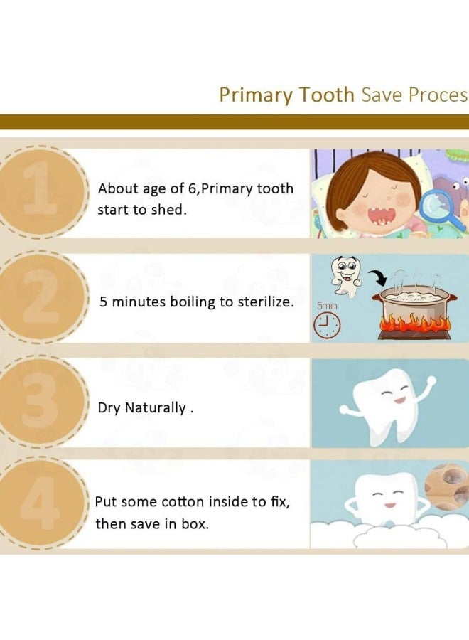 PEAK Wooden Boy And Girl Tooth Storage Box Kidsren's Tooth Box Souvenir Lanugo Umbilical Cord Collection Box Deciduous Tooth Storage House - Image 2