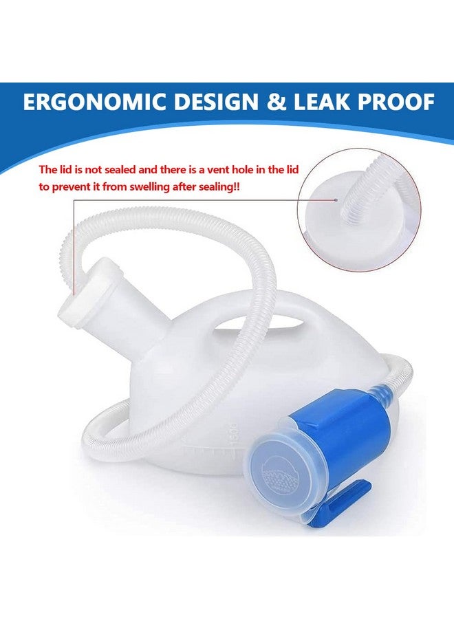 Hannea مجمع البول HANNEA® للرجال، وعاء بول سعة 2000 مل مع أنبوب بطول 5.2 قدم، زجاجة بول خارجية قابلة لإعادة الاستخدام ومضادة للتسرب، إبريق بول للرجال للرحلات والسيارات والتخييم للأطفال والبالغين - Image 4