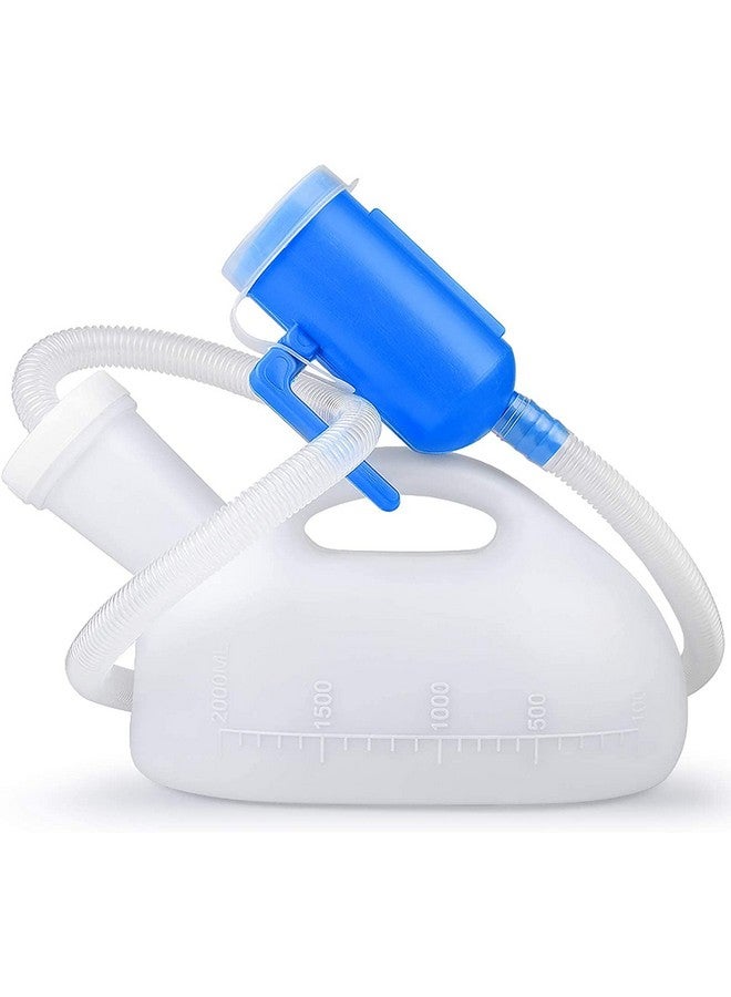 Hannea مجمع البول HANNEA® للرجال، وعاء بول سعة 2000 مل مع أنبوب بطول 5.2 قدم، زجاجة بول خارجية قابلة لإعادة الاستخدام ومضادة للتسرب، إبريق بول للرجال للرحلات والسيارات والتخييم للأطفال والبالغين - Image 1