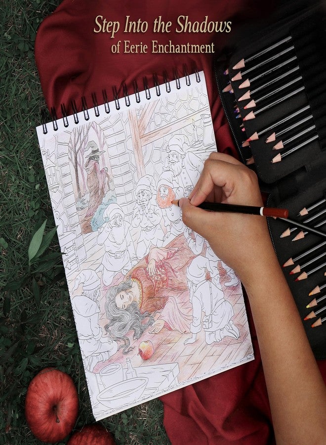 كولور إت كتاب تلوين للكبار بعنوان "سحر غريب: أصول القصص الخيالية" ذو غلاف حلزوني، يحتوي على 50 رسمة من قصص خيالية ساحرة، وحكايات خرافية، وقصص أميرات، مصنوع من ورق سميك، بحواف مثقبة، وغلاف مقوى، وورق ماص للحبر. - Image 3