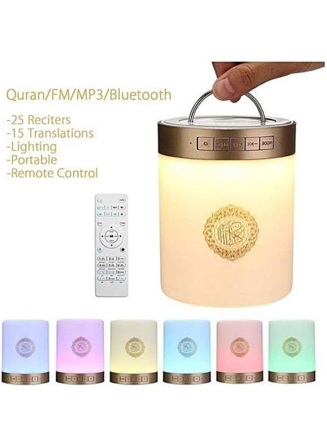 كروني مكبر صوت قرآن محمول كروني SQ-112 مع مصباح LED ذكي يعمل باللمس، وبلوتوث 5.0، وترجمة متعددة اللغات وجهاز تحكم عن بعد، مثالي للصلاة في المنزل، والدراسة الإسلامية، وهدية للمسلمين. - Image 3