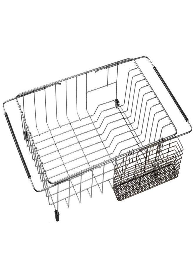 SANNO Stainless Steel Utensil Drying Rack Silverware Holder for Dish Rack, Hanging Cutlery Utensil Holder Silverware Organizer Stainless Steel Rack with Hooks - Image 5