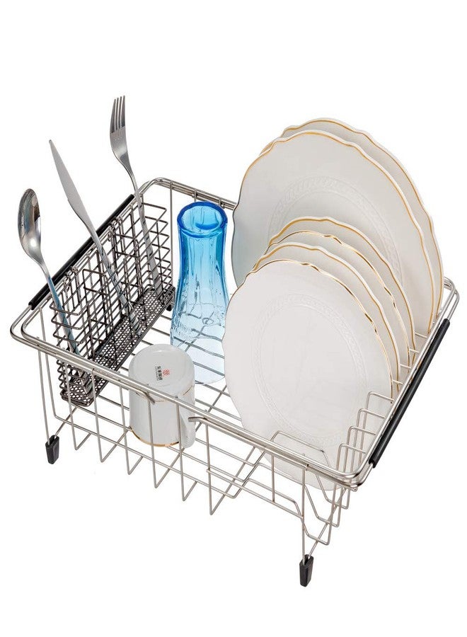 SANNO Stainless Steel Utensil Drying Rack Silverware Holder for Dish Rack, Hanging Cutlery Utensil Holder Silverware Organizer Stainless Steel Rack with Hooks - Image 4