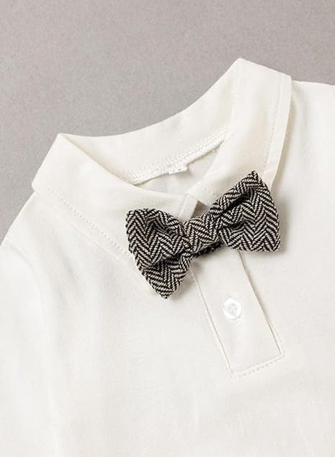 Baby Boys Clothes Baby Gentleman Formal Dress Romper with Vest  Detachable Suspender Pants Bowtie Beret Hat - Image 3