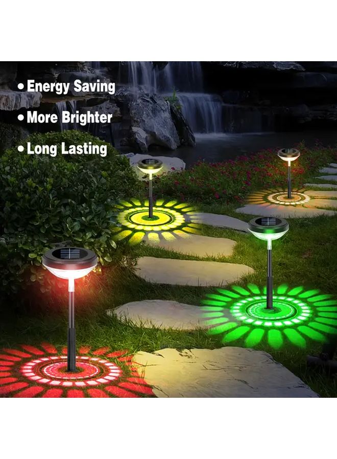 4 قطع أضواء مسارات شمسية بتدرج لوني دافئ، زينة ليد خارجية للحدائق - Image 3