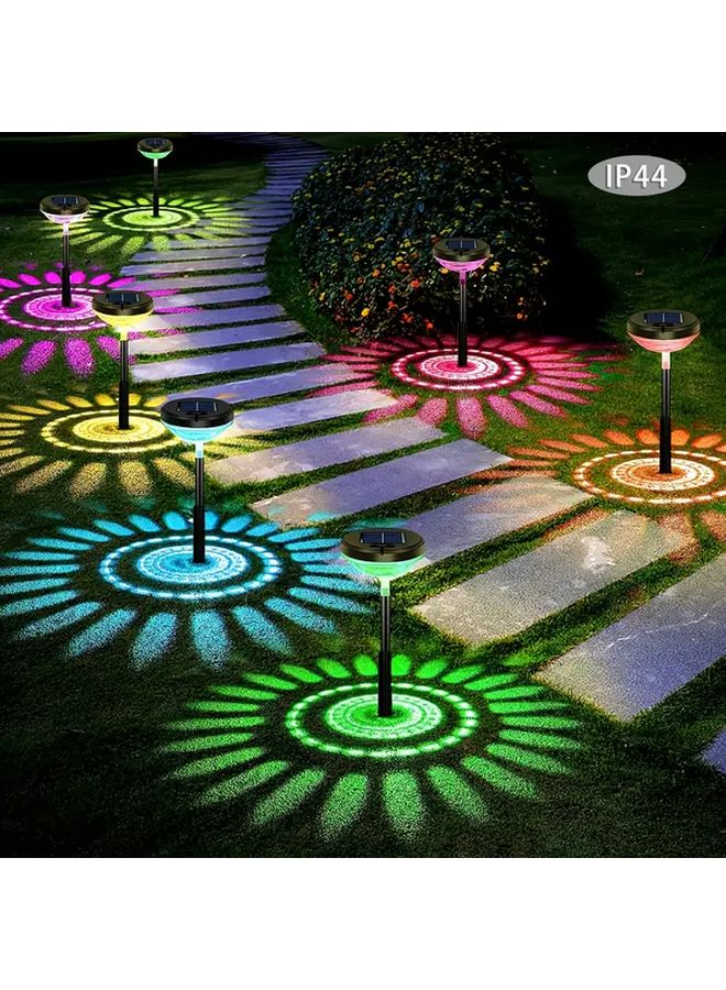 4 قطع أضواء مسارات شمسية بتدرج لوني دافئ، زينة ليد خارجية للحدائق - Image 2