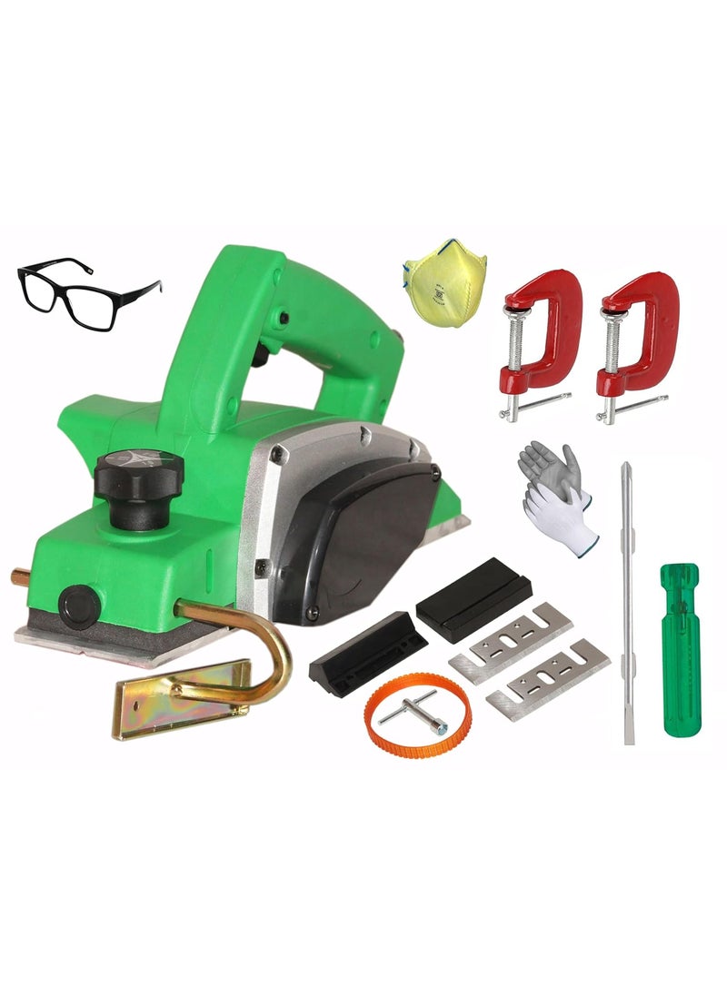 Digital Craft Digital Craft Wood Planer 1400W Machine of Carpentry HighPower MultiFunction Electric Planer Professional Woodworking Machine 82mm Electric Planer Machine2 G Clamp6Inch 2 In 1 Screw Driver  - Image 1