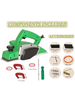 Digital Craft Digital Craft Wood Planer 1400W Machine of Carpentry HighPower MultiFunction Electric Planer Professional Woodworking Machine 82mm Electric Planer Machine2 G Clamp6Inch 2 In 1 Screw Driver  - Image 2