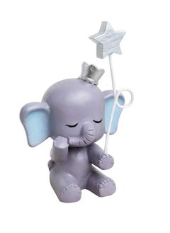 Elephant Cake Topper Resin Figurine, Cute Elephant Shape Ornament Statue Theme Birthday Party Decorations, Perfect for Baby Shower Cake Topper Design Party Decorations Supplies
