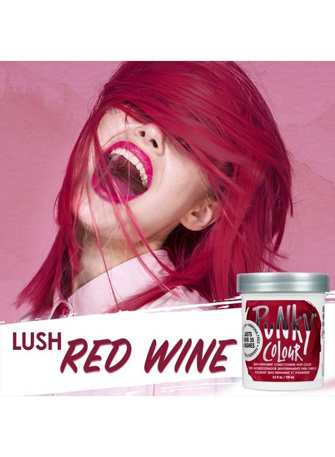 Punky Red Wine Semi Permanent Conditioning Hair Color, Non-Damaging Hair Dye, Vegan, PPD and Paraben Free, Transforms to Vibrant Hair Color, Easy To Use and Apply Hair Tint, lasts up to 35 washes, 3.5 - Image 2