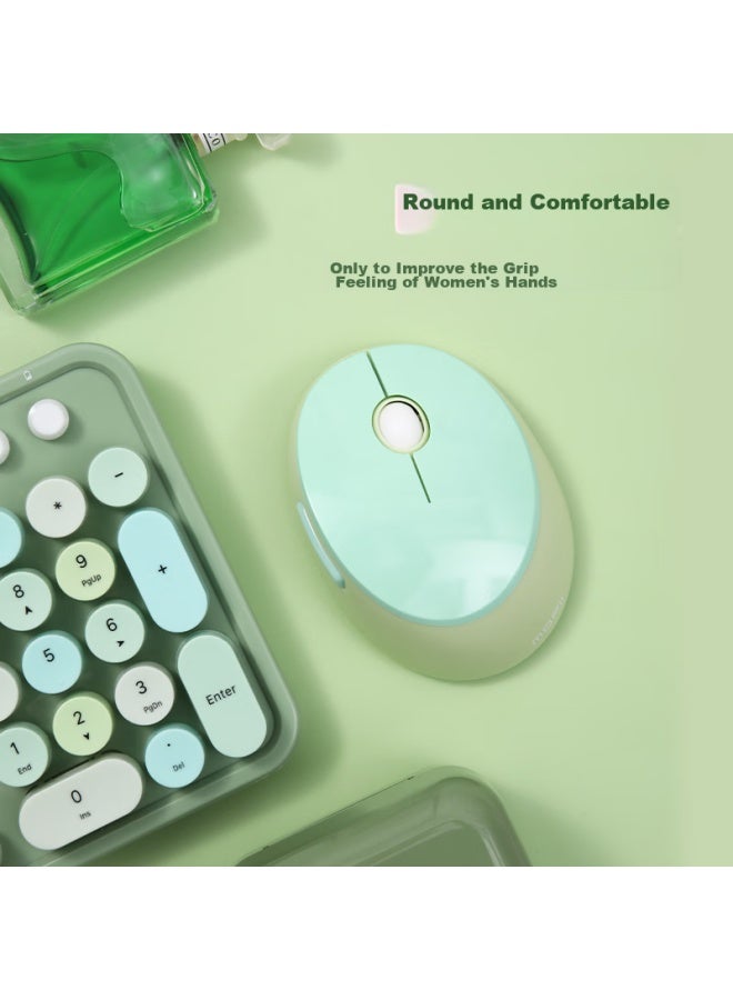 Mofii Sweet Wireless Retro Punk Keyboard And Mouse Set, Office Keyboard And Mouse Set, Mouse, Computer Keyboard, Laptop Keyboard, Green Mixed Color - Image 3