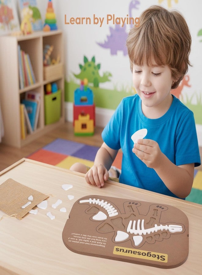 Woodtoe 2 PCS Dinosaur Sensory Table Inserts, Double-Sided Dinosaurs Puzzle for Flisat Trofast, 3D Wooden Dinosaur Puzzle, Sensory Sand & Water Table Accessories, Science Toys STEM Kits for Kid Age 3+ - Image 2