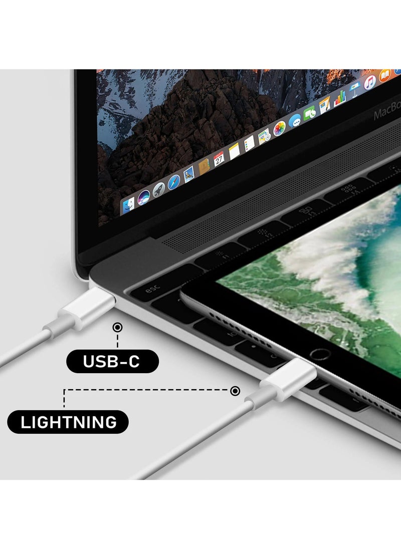 ماركة غير محددة كابل بمنفذ USB للشحن ونقل البيانات من Type-C إلى Lightning أبيض  - Image 4