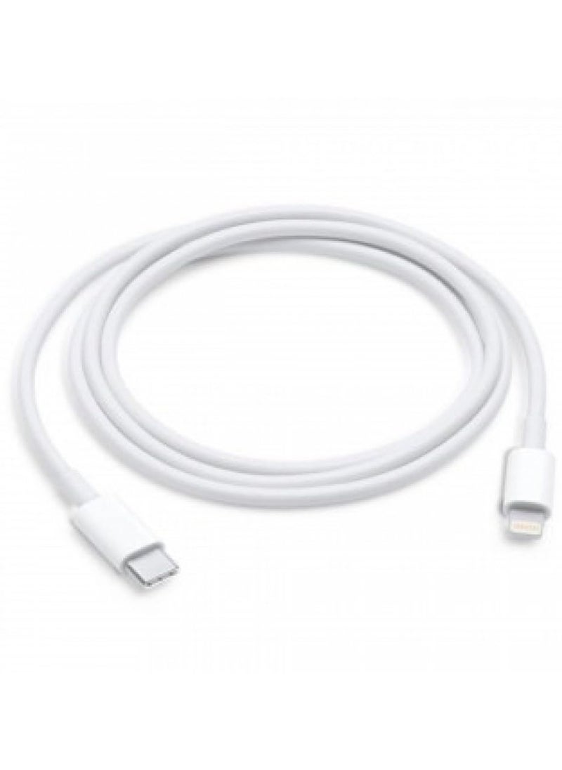 ماركة غير محددة - كابل بمنفذ USB للشحن ونقل البيانات من Type-C إلى Lightning أبيض - Image 1