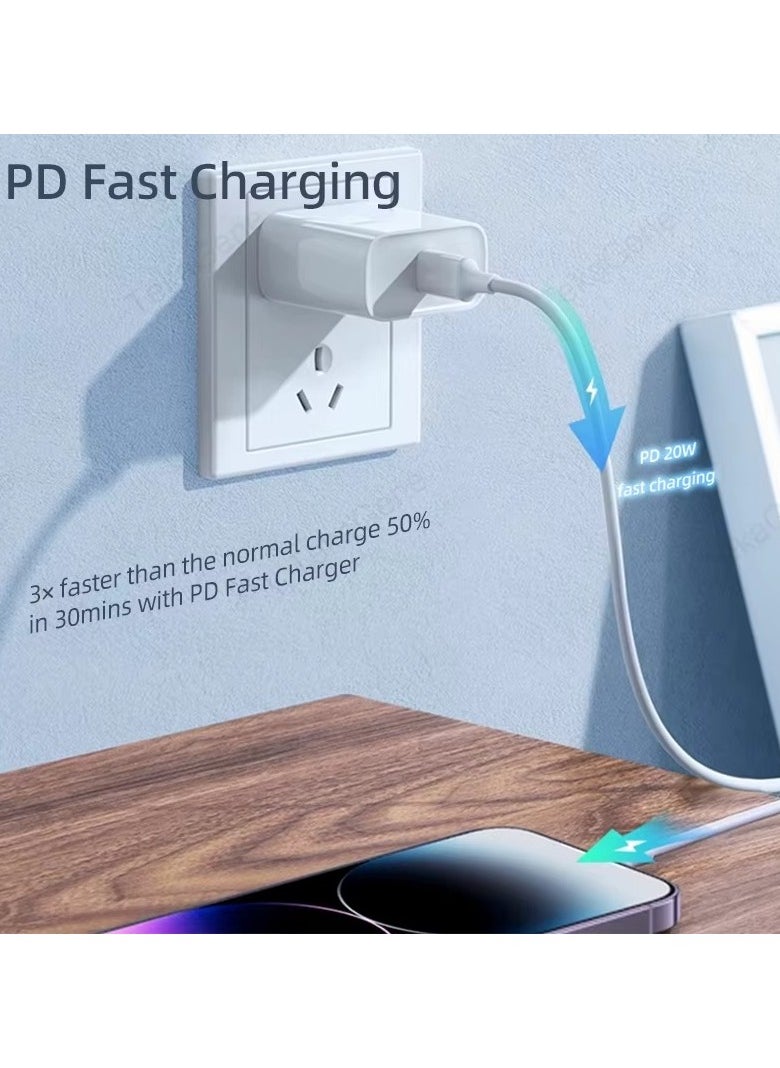 ماركة غير محددة كابل بمنفذ USB للشحن ونقل البيانات من Type-C إلى Lightning أبيض  - Image 5