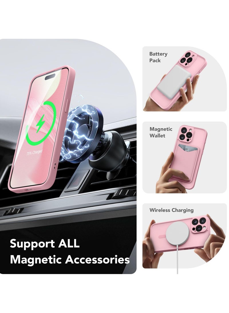 CAPRARO Magnetic for iPhone 14 Pro Case, [Compatible with MagSafe] [Full Camera Protection] Shockproof Protective Slim Translucent Matte Phone Case for iPhone 14 Pro 6.1'', Peach Pink - Image 3