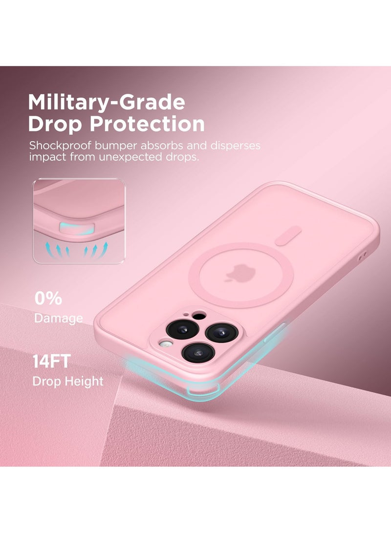 CAPRARO Magnetic for iPhone 14 Pro Case, [Compatible with MagSafe] [Full Camera Protection] Shockproof Protective Slim Translucent Matte Phone Case for iPhone 14 Pro 6.1'', Peach Pink - Image 5