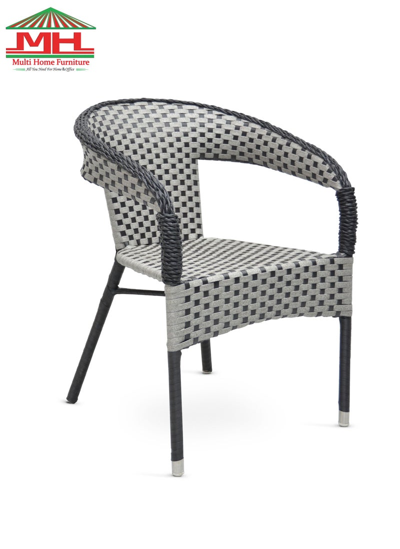 Multi Home Furniture Mhf Rattan Set- Table And Chairs Set- 1 Modern Round Table Chairs For Outdoor And Indoor Area- Dining Room- Kitchen- Coffeeshop Home Garden Mh-209-gr-blk 1+4  - Image 4