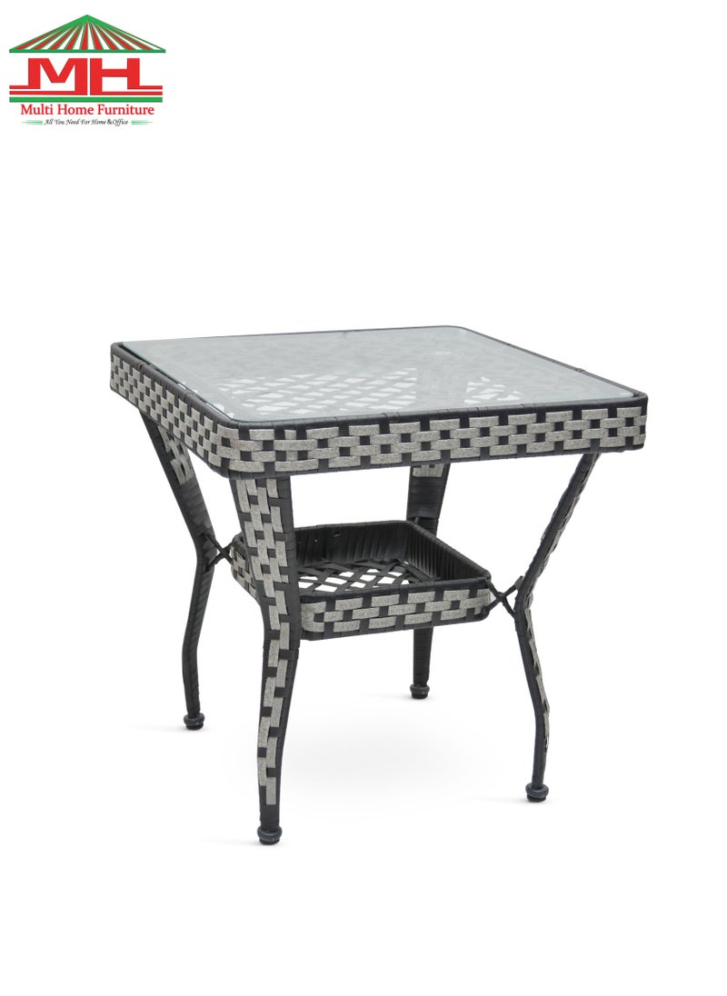 Multi Home Furniture Mhf Rattan Set- Table And Chairs Set- 1 Modern Round Table Chairs For Outdoor And Indoor Area- Dining Room- Kitchen- Coffeeshop Home Garden Mh-209-gr-blk 1+4  - Image 3