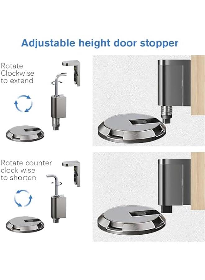 Generic Mechanical Floor Door Stopper,Wind-resistant Mechanical Silent Door Stop,2024 Upgrade Heavy Duty Adjustable Magnetic Door Stoppers,Magnetic Door Catch Holder Windproof Door Stopper (1, Brushed Nicke  - Image 2