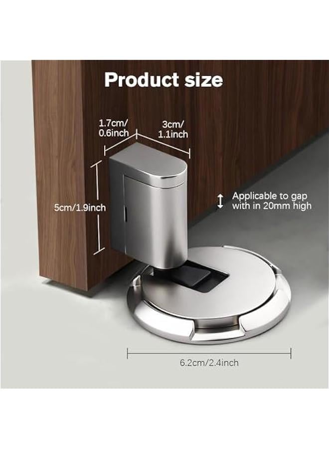 Generic Mechanical Floor Door Stopper,Wind-resistant Mechanical Silent Door Stop,2024 Upgrade Heavy Duty Adjustable Magnetic Door Stoppers,Magnetic Door Catch Holder Windproof Door Stopper (1, Brushed Nicke  - Image 3