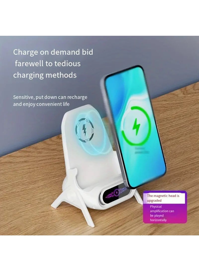 Hihonor Portable Mini Chair Wireless Charger Phone Holder, Mini Chair Wireless Fast Charger Multifunctional Phone Holder, Multifunctional Wireless Fast Charging Station, White  - Image 2