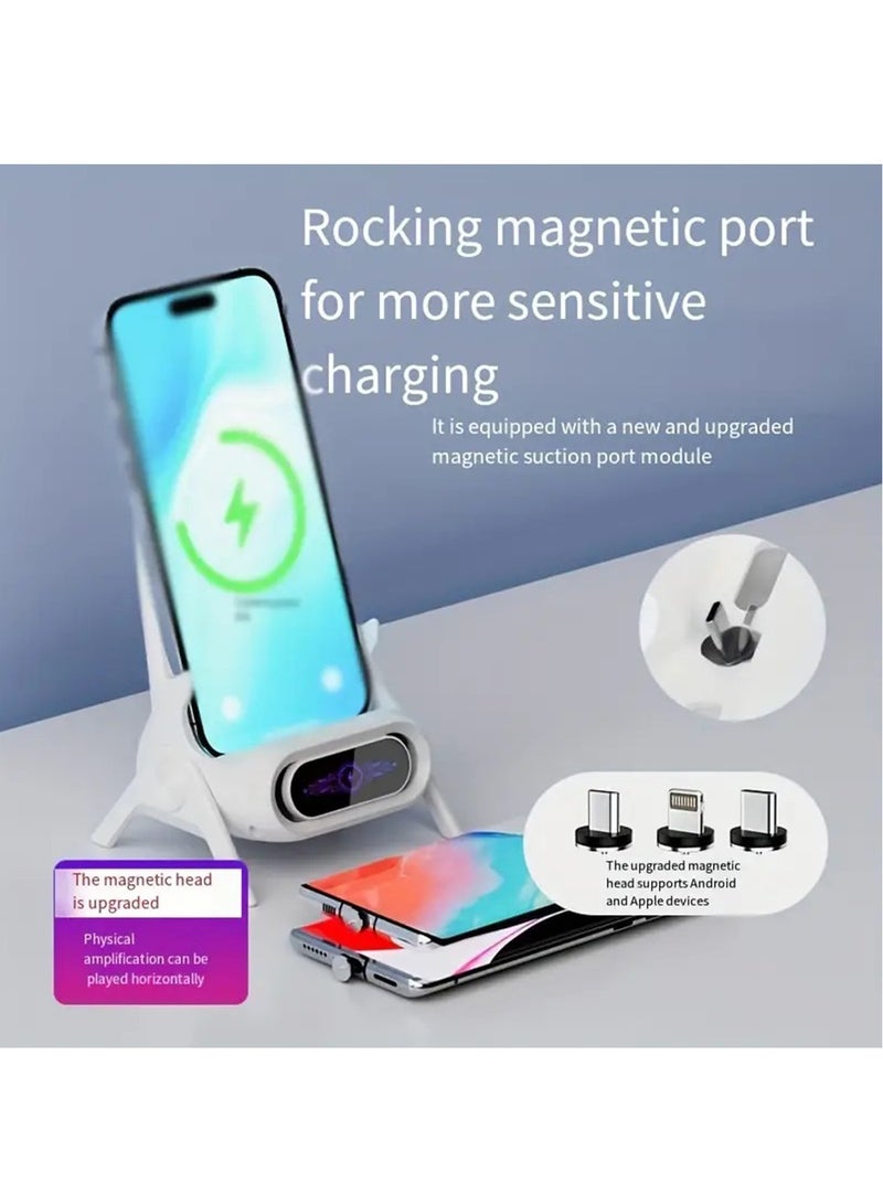 Hihonor Portable Mini Chair Wireless Charger Phone Holder, Mini Chair Wireless Fast Charger Multifunctional Phone Holder, Multifunctional Wireless Fast Charging Station, White  - Image 4
