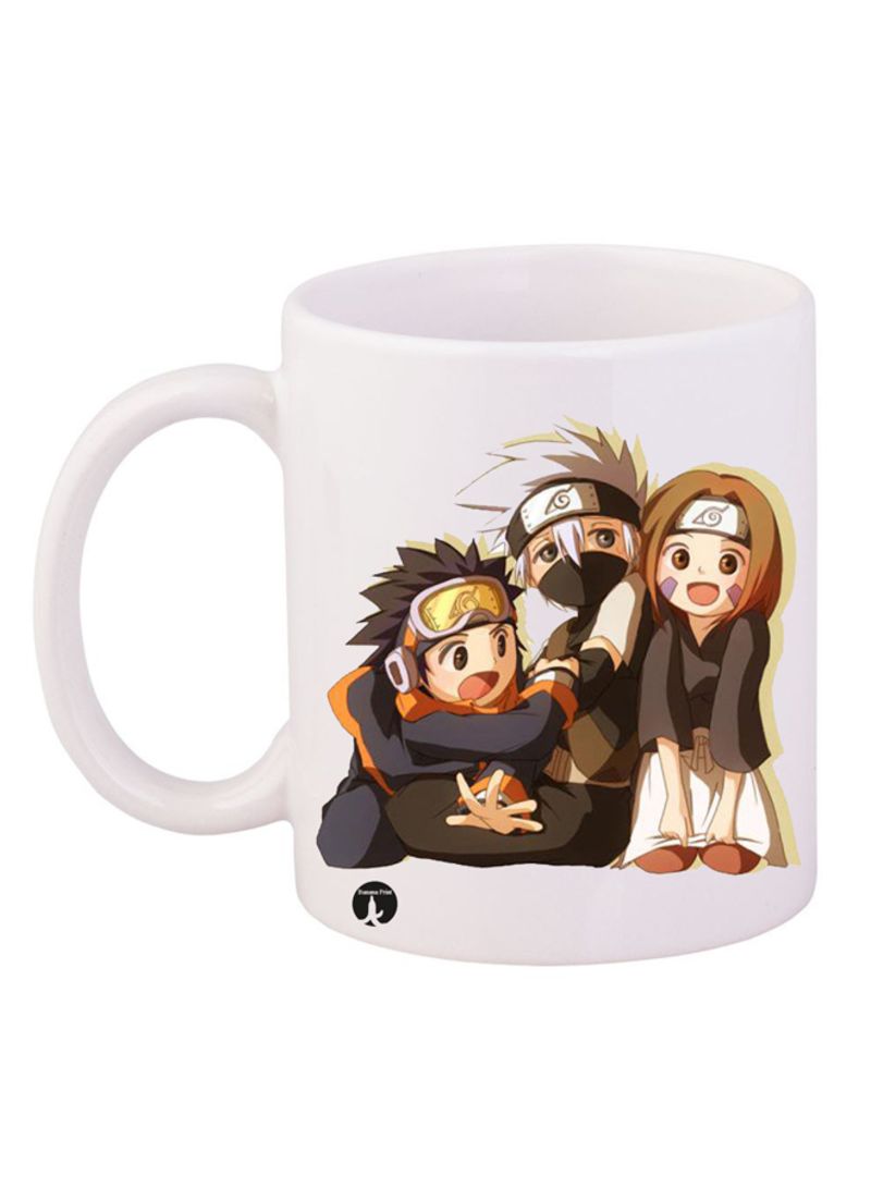 Naruto Printed Mug White/Orange/Blue 12ounce