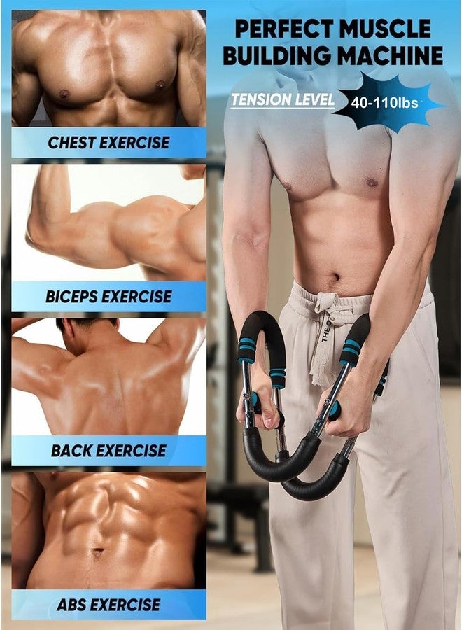 Zaucet Saker Twister Arm Trainer, 40-100lb Adjustable Chest Workout Equipment Power Twist Arm Trainer, Forearm Strengthener, Portable Spring Resistance for Home Fitness (Blue) - Image 3