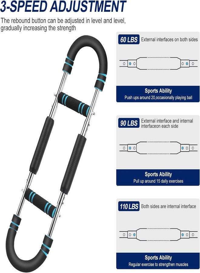 Zaucet Saker Twister Arm Trainer, 40-100lb Adjustable Chest Workout Equipment Power Twist Arm Trainer, Forearm Strengthener, Portable Spring Resistance for Home Fitness (Blue) - Image 4