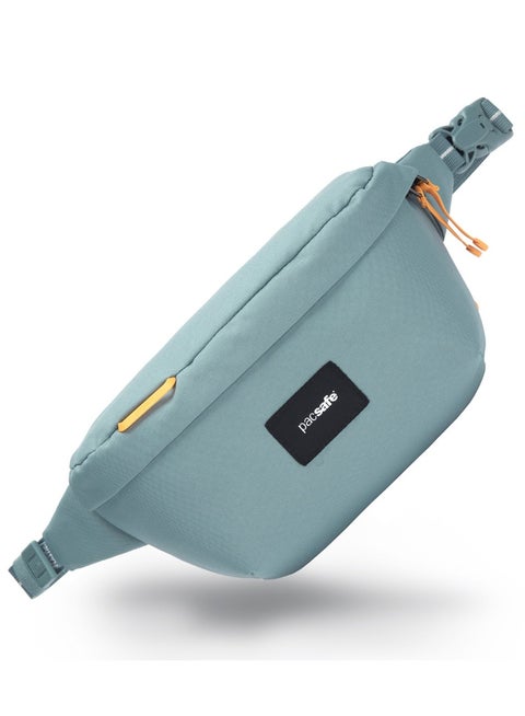 حقيبة Pacsafe GO المضادة للسرقة - حقيبة كروس بودي سعة 2.5 لتر (لون النعناع المنعش) مزودة بحماية RFID، وحزام Slashguard، وبوليستر مُعاد تدويره مقاوم للماء، وإبزيم أمان مزدوج الفتح