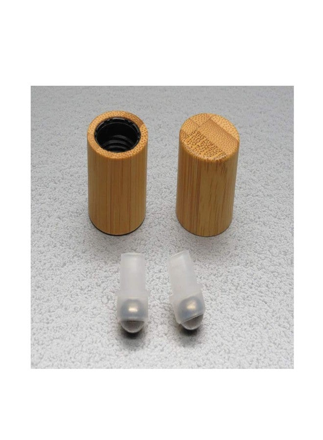 lasenersm 4 Pieces Roll On Bottles 15ml Clear Glass Roller Bottles with Bamboo Lid Empty Refillable Essential Oil Roller Bottles with Stainless Steel Roller Ball and 1 Piece 3ml Dropper - Image 5