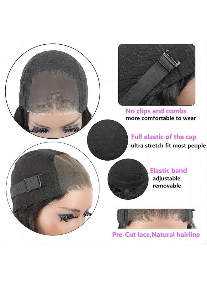 آي سي باروكة شعر بشري بدون غراء من Wear Go، مقطوعة مسبقًا، شعر بشري مستقيم شفاف عالي الدقة بدون غراء، باروكة شعر بشري مسبقة التبييض بعقد صغيرة للنساء ذوات البشرة السمراء، 180%، 18 بوصة - Image 3