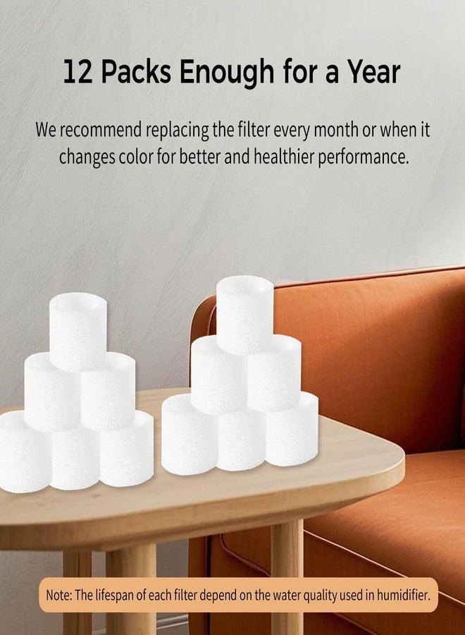 Boxing 12-Pack Top Fill Humidifier Replacement Filters, Capture Particles, Improve Humidification Efficiency, Prevent Leaking Caused by Impurities, Extend Lifespan of Humidifier HU-802, HU-602 - Image 5
