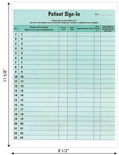Tabbies Patient Sign-in Label Forms, Two-Part Carbon, 8.5 x 11.63, Green Sheets, 125 Forms Total - Image 3