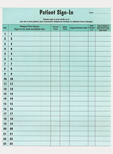 Tabbies Patient Sign-in Label Forms, Two-Part Carbon, 8.5 x 11.63, Green Sheets, 125 Forms Total - Image 2