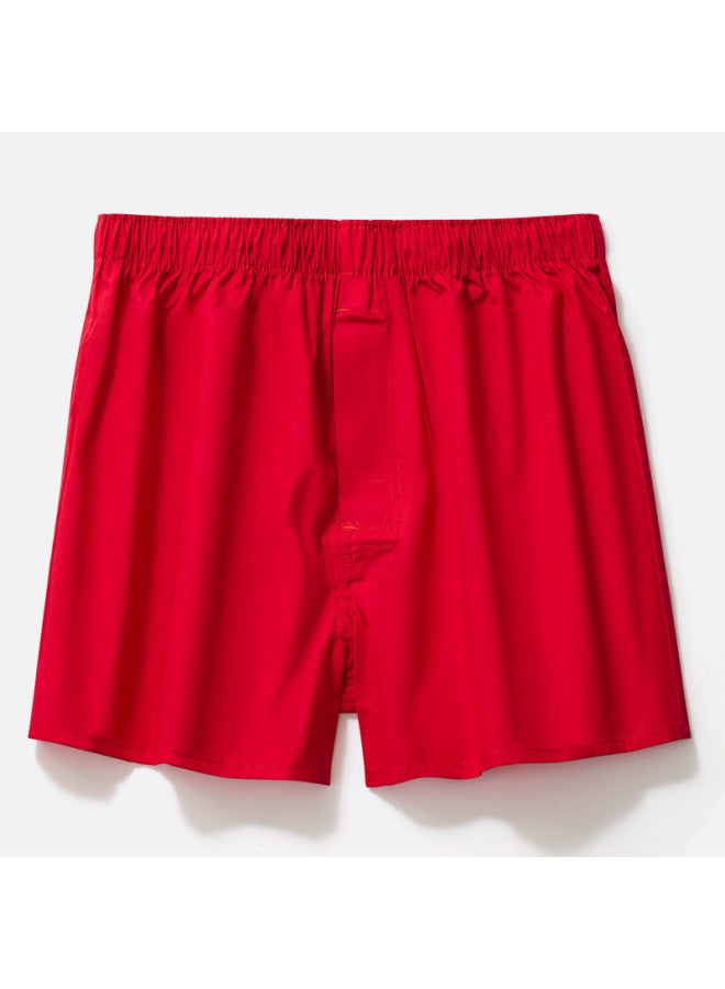 Arro Pants Men's Cotton Boxer Plus Size Youth Boxer Briefs Sleeping Shorts Solid Color Loose Personality