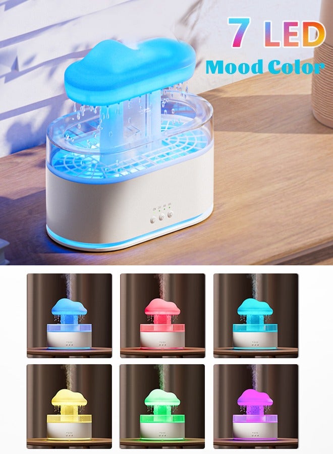 Rain Cloud Humidifier Water Drip, 500ML Mushroom Cloud Diffuser Rain Aromatherapy Essential Oil Diffuser Rain Drop Humidifier with 7 Colors Night Lights for for Bedroom and Desk  - Image 2