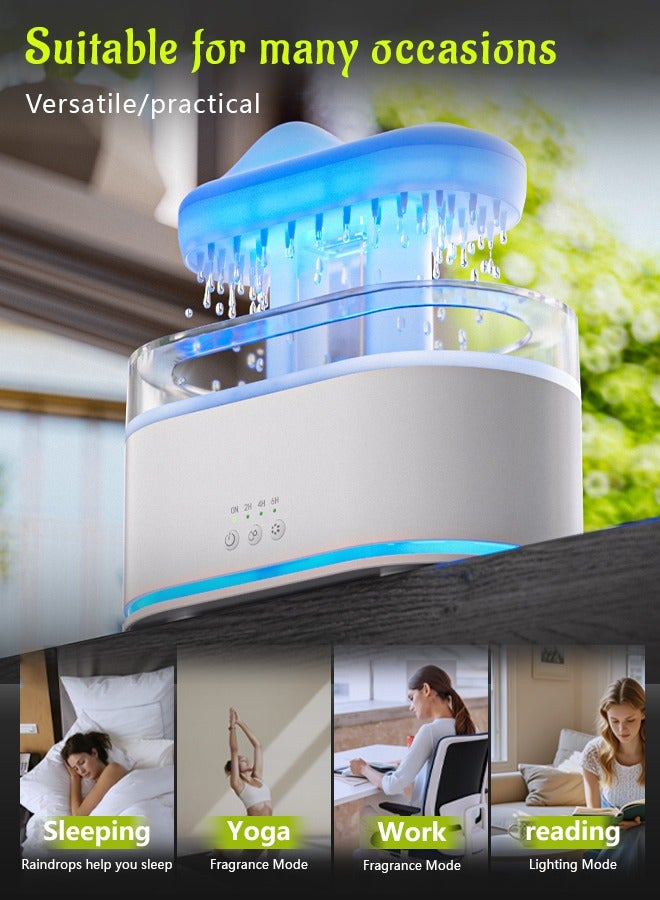Rain Cloud Humidifier Water Drip, 500ML Mushroom Cloud Diffuser Rain Aromatherapy Essential Oil Diffuser Rain Drop Humidifier with 7 Colors Night Lights for for Bedroom and Desk  - Image 3