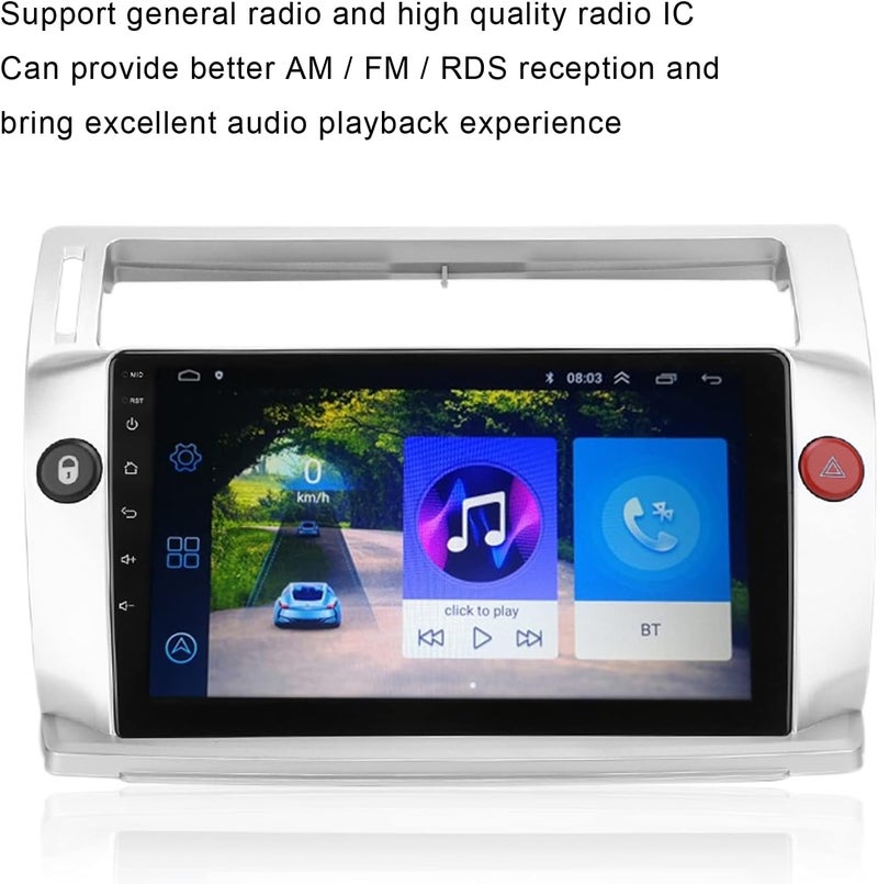 klarako Car Navigation, 9in Car Stereo HD Touch Screen Navigation for Android10.0 Replacement for Citroen C4 C?Triomphe C?Quatre 2004?2009(1+16) - Image 5