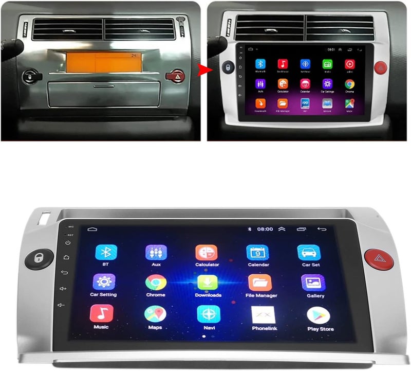 klarako Car Navigation, 9in Car Stereo HD Touch Screen Navigation for Android10.0 Replacement for Citroen C4 C?Triomphe C?Quatre 2004?2009(1+16) - Image 2