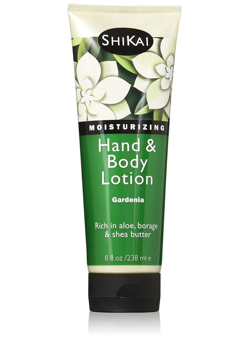 ShiKai Hand & Body Lotion (Gardenia, 8oz) | Daily Moisturizing Skincare for Dry and Cracked Hands | With Aloe Vera & Vitamin E
