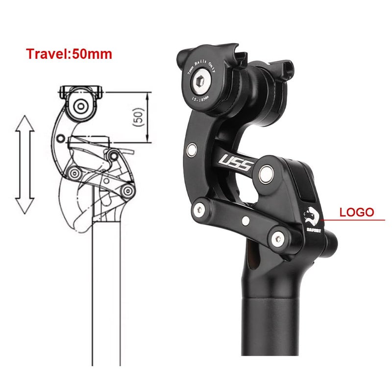 Bibike Safort Suspension Seatpost 6 Different Diameters Available (27.2/28.6/30.4/30.9/31.6/33.9mm) - Image 2