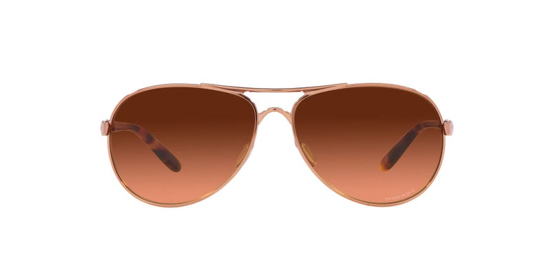 Oakley Women's OO4079 Feedback Aviator Sunglasses, Rose Gold/Prizm Brown Gradient, 59 mm - Image 1