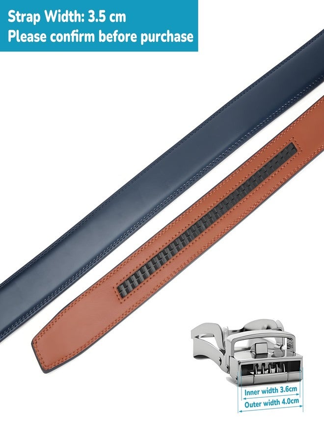 Nelbons Men's Leather Ratchet Belt ly 35mm 1 3/8,Leather Belt without Buckle - Image 3
